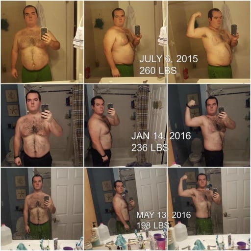 5 foot 8 Male Progress Pics of 62 lbs Weight Loss 260 lbs to 198 lbs