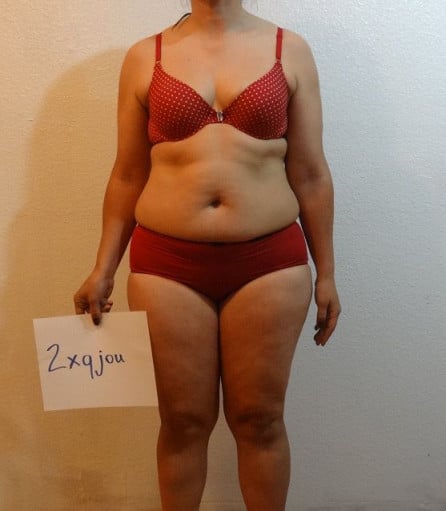 A picture of a 5'4" female showing a snapshot of 172 pounds at a height of 5'4