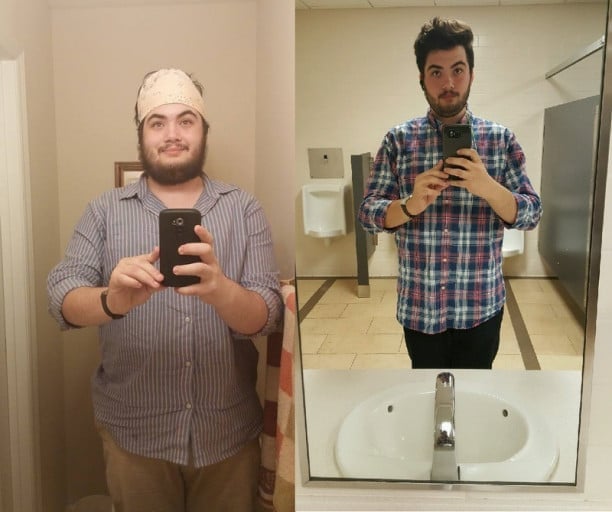 100 lbs Weight Loss Before and After 6 foot 3 Male 330 lbs to 230 lbs