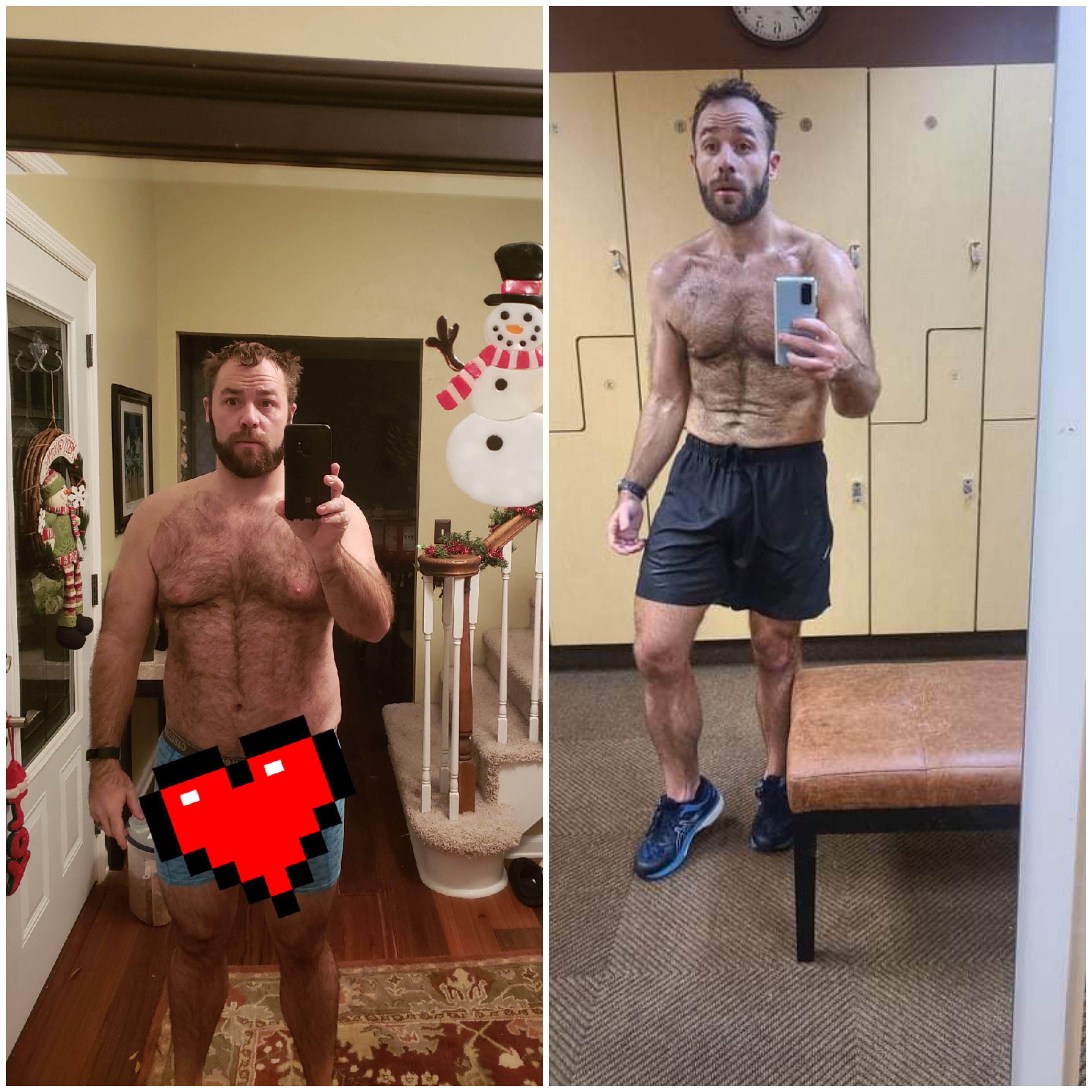 Progress Pics of 50 lbs Fat Loss 5 feet 8 Male 215 lbs to 165 lbs
