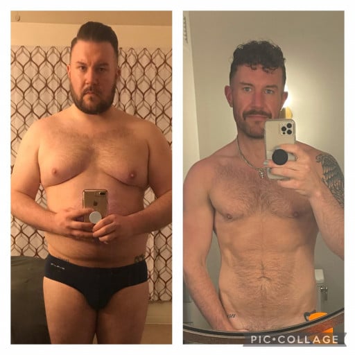 6 foot Male Progress Pics of 83 lbs Fat Loss 267 lbs to 184 lbs