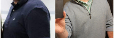 6'3 Male Before and After 55 lbs Weight Loss 305 lbs to 250 lbs