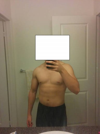 A picture of a 5'7" male showing a weight reduction from 158 pounds to 149 pounds. A respectable loss of 9 pounds.