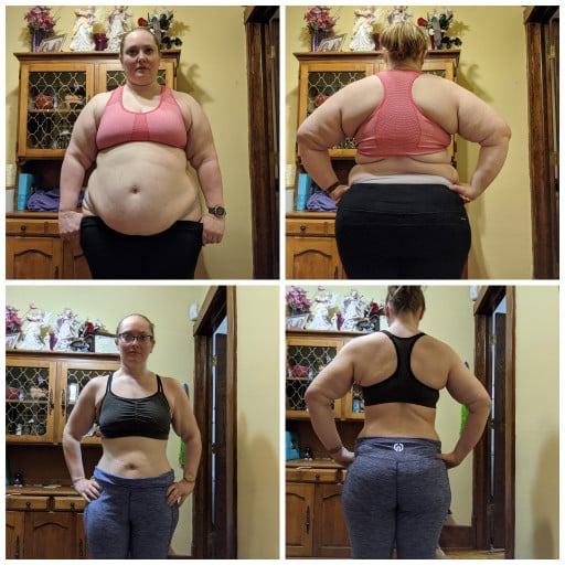 5 feet 4 Female 113 lbs Fat Loss Before and After 284 lbs to 171 lbs