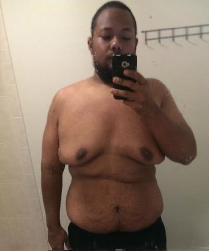 A picture of a 5'11" male showing a weight reduction from 381 pounds to 214 pounds. A total loss of 167 pounds.