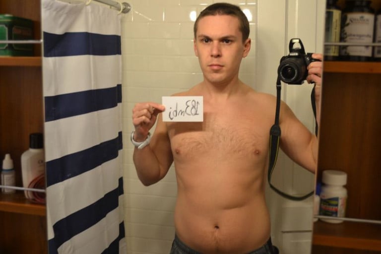 A photo of a 5'10" man showing a snapshot of 178 pounds at a height of 5'10