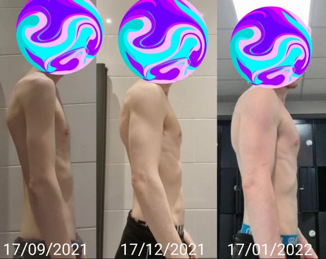 Before and After 14 lbs Weight Gain 6 foot Male 127 lbs to 141 lbs