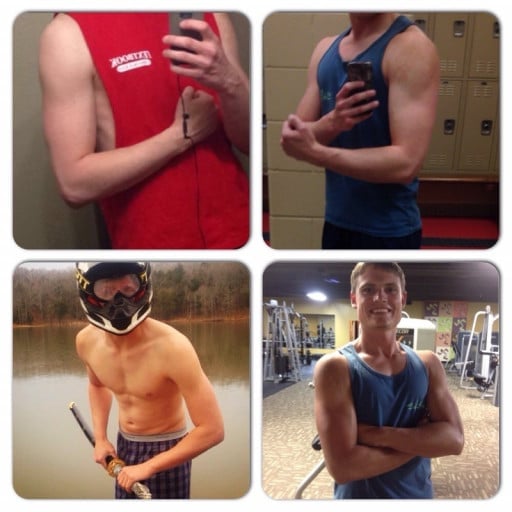 30 lbs Muscle Gain Before and After 6 foot 3 Male 150 lbs to 180 lbs