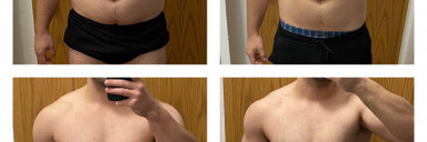 5'8 Male Before and After 33 lbs Fat Loss 220 lbs to 187 lbs