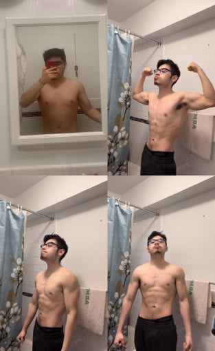 5 foot 7 Male Before and After 40 lbs Fat Loss 170 lbs to 130 lbs