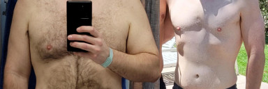90 lbs Fat Loss Before and After 6 foot 6 Male 280 lbs to 190 lbs