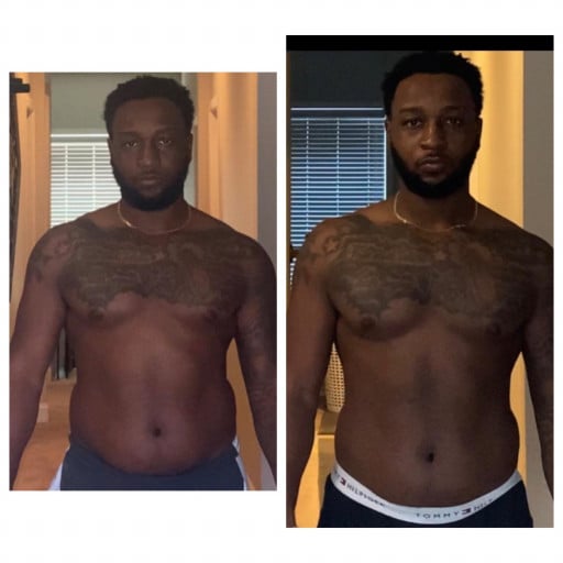 A photo of a 5'9" man showing a weight cut from 216 pounds to 205 pounds. A net loss of 11 pounds.