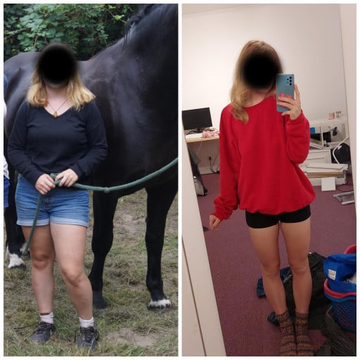 Before and After 33 lbs Fat Loss 5 feet 2 Female 150 lbs to 117 lbs