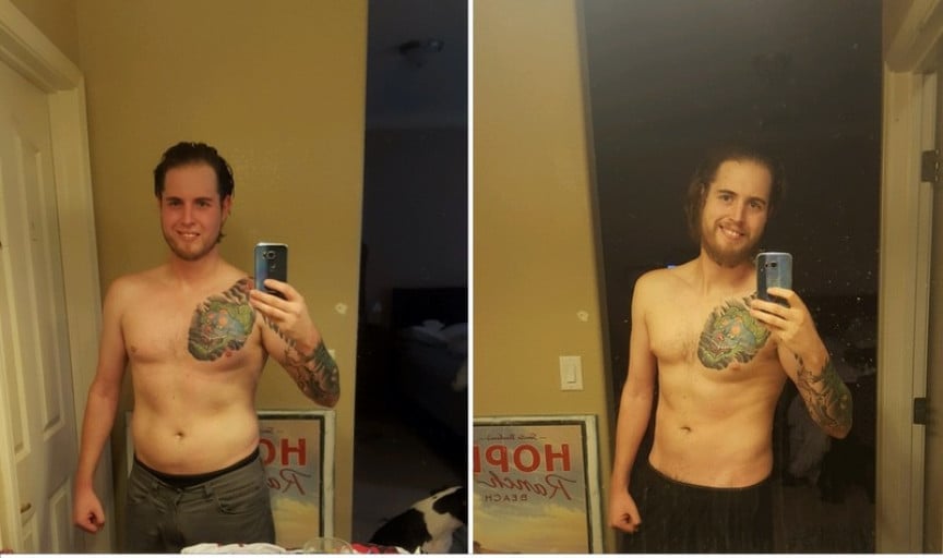 A picture of a 6'2" male showing a weight loss from 200 pounds to 190 pounds. A respectable loss of 10 pounds.