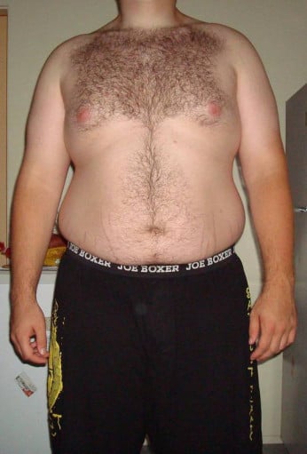 A before and after photo of a 6'2" male showing a snapshot of 290 pounds at a height of 6'2