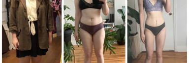 64 lbs Fat Loss Before and After 5 feet 5 Female 178 lbs to 114 lbs