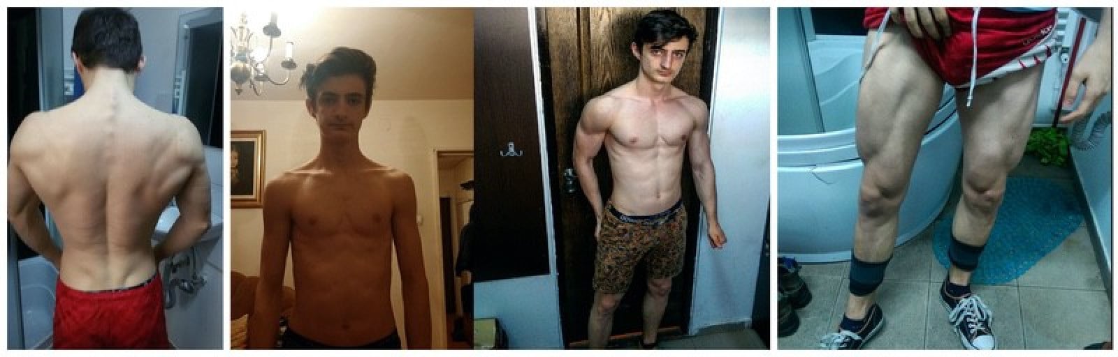 A progress pic of a 5'11" man showing a weight bulk from 115 pounds to 143 pounds. A net gain of 28 pounds.