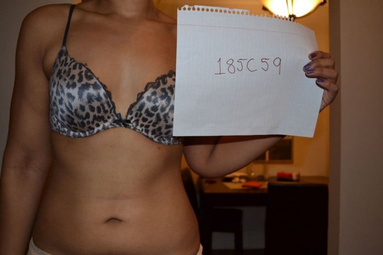 A picture of a 5'11" female showing a snapshot of 177 pounds at a height of 5'11