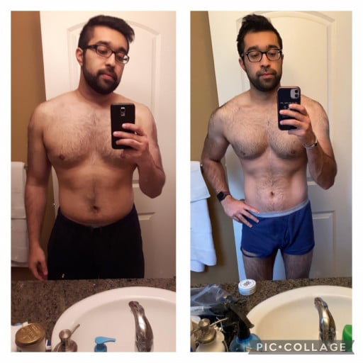5 foot 11 Male Before and After 42 lbs Fat Loss 220 lbs to 178 lbs