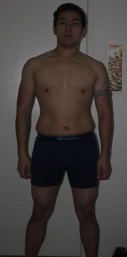 A picture of a 5'6" male showing a snapshot of 189 pounds at a height of 5'6