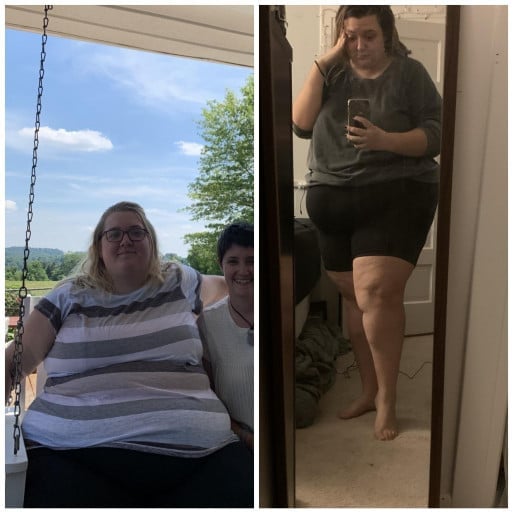 5 feet 7 Female 60 lbs Fat Loss Before and After 400 lbs to 340 lbs