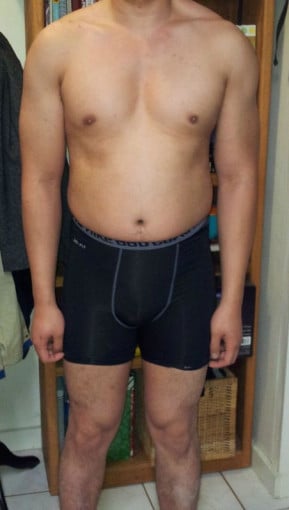 A progress pic of a 6'3" man showing a snapshot of 227 pounds at a height of 6'3