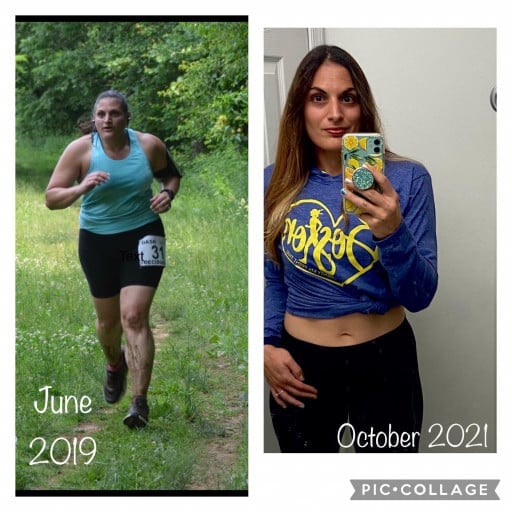 F/37/5’3”- [180lbs - 145 lbs = 35 pounds] I had a stroke 2 years ago. I just finished my second full marathon today. (Full story in comments!)