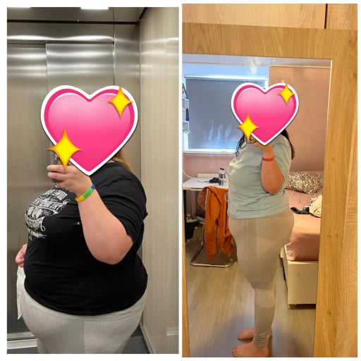 5'3 Female Before and After 68 lbs Weight Loss 292 lbs to 224 lbs