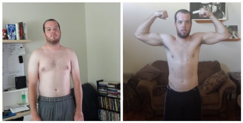 A picture of a 5'10" male showing a weight loss from 193 pounds to 168 pounds. A total loss of 25 pounds.