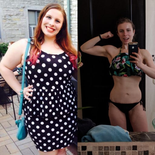 5 feet 6 Female 103 lbs Fat Loss Before and After 233 lbs to 130 lbs