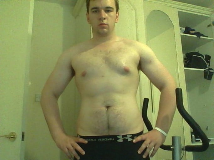 A progress pic of a 6'1" man showing a weight loss from 253 pounds to 213 pounds. A respectable loss of 40 pounds.