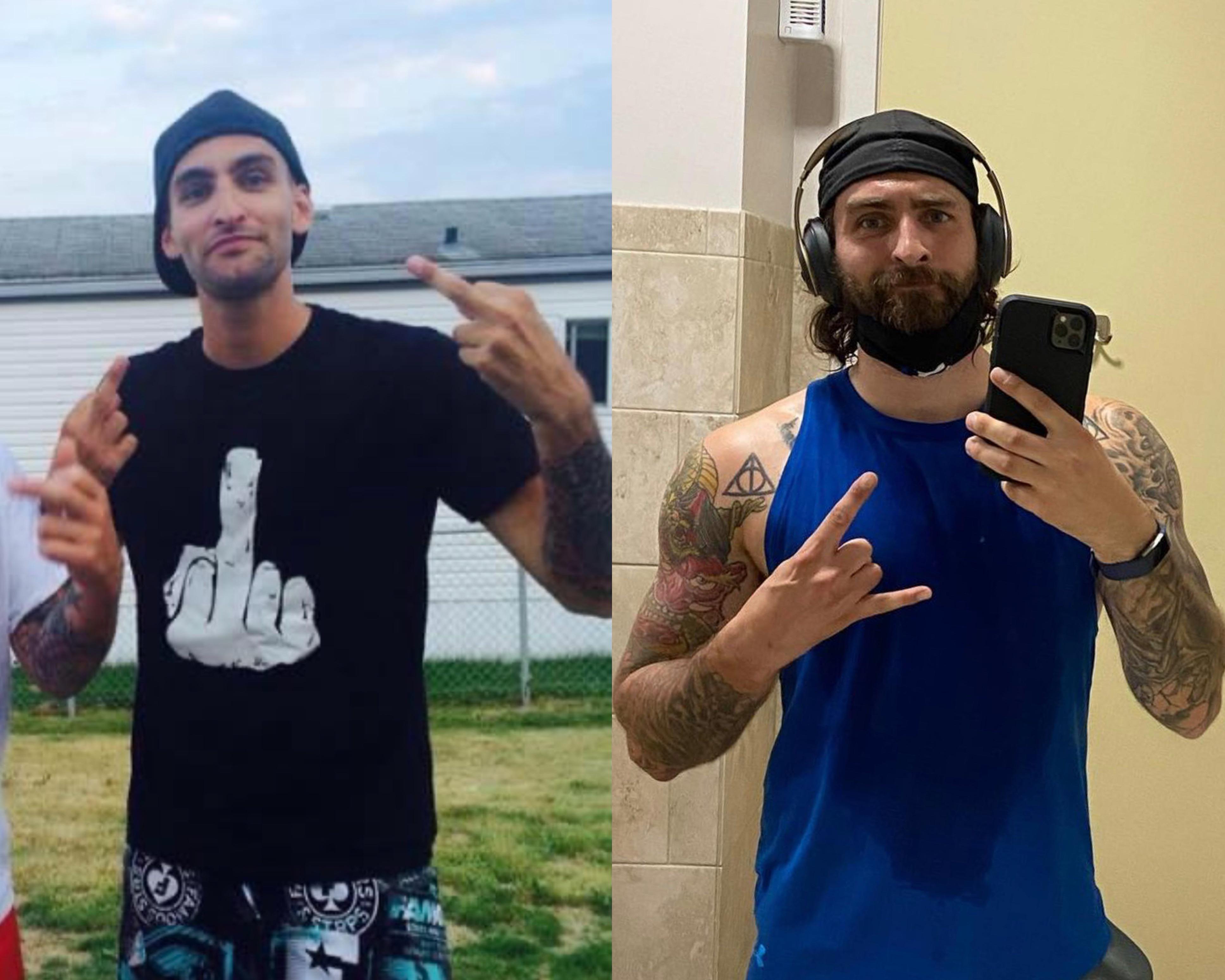 Before and After 58 lbs Muscle Gain 6 feet 1 Male 140 lbs to 198 lbs