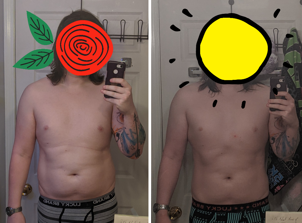 4 lbs Fat Loss Before and After 6 foot 1 Male 220 lbs to 216 lbs