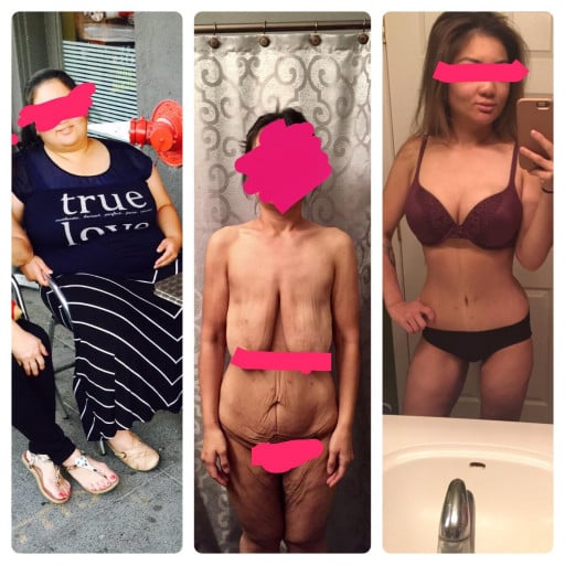 5'1 Female 157 lbs Weight Loss Before and After 270 lbs to 113 lbs