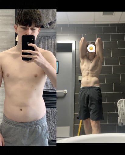 5 feet 10 Male Before and After 7 lbs Muscle Gain 145 lbs to 152 lbs