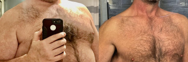 100 lbs Fat Loss Before and After 6 foot Male 293 lbs to 193 lbs
