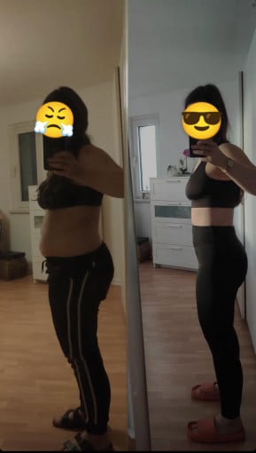 5'3 Female 35 lbs Weight Loss Before and After 171 lbs to 136 lbs
