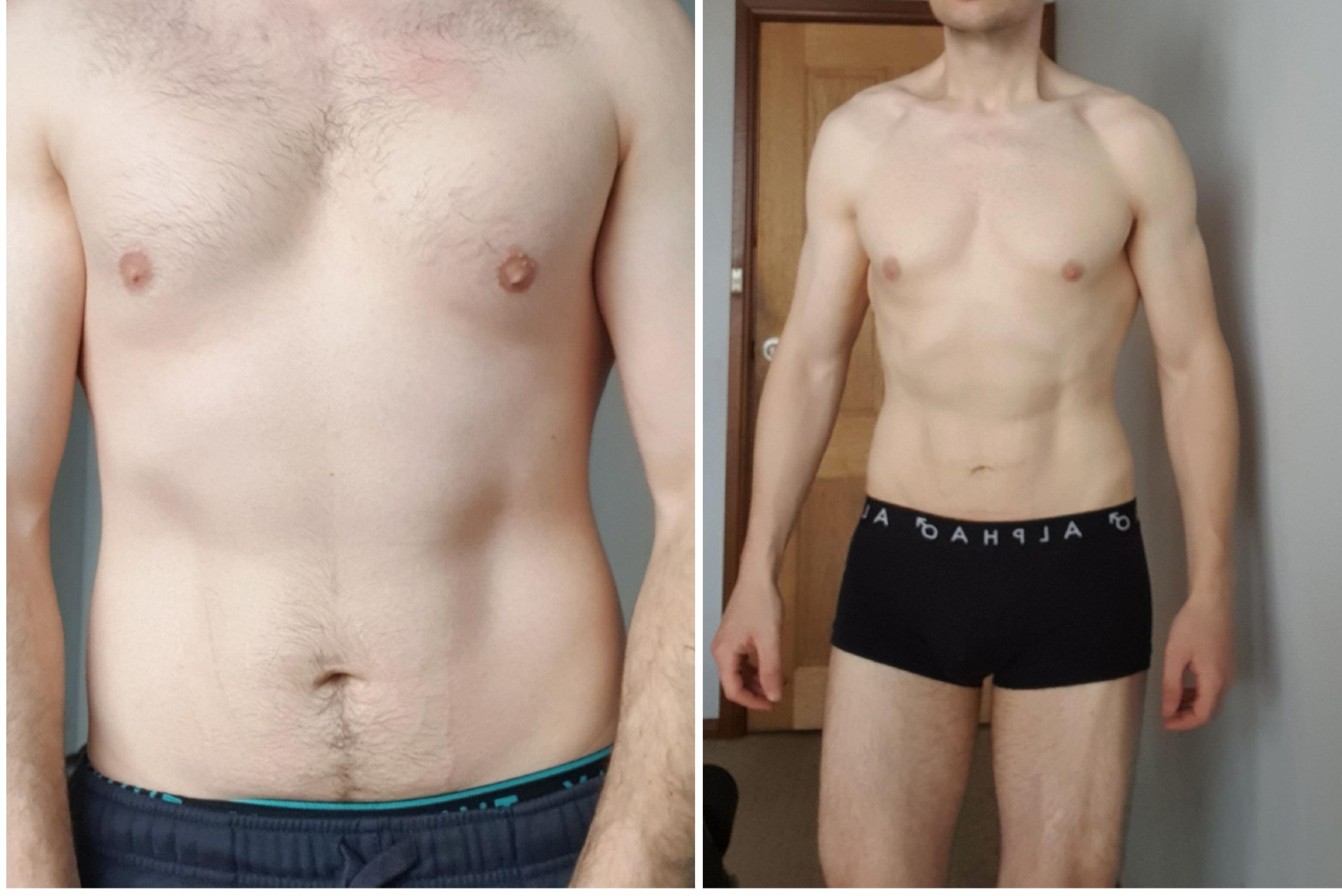 5'10 Male Before and After 15 lbs Weight Loss 165 lbs to 150 lbs
