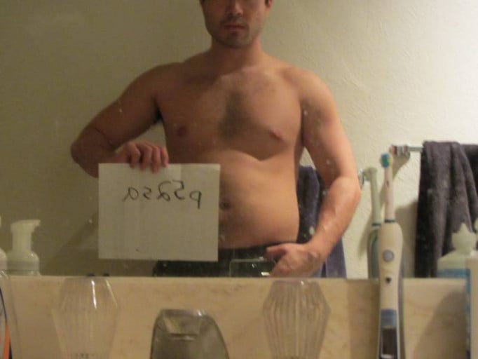 A picture of a 5'8" male showing a snapshot of 180 pounds at a height of 5'8