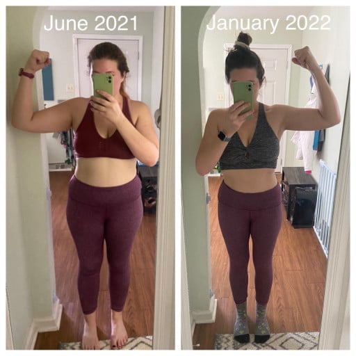 30 lbs Fat Loss Before and After 5 foot 3 Female 169 lbs to 139 lbs
