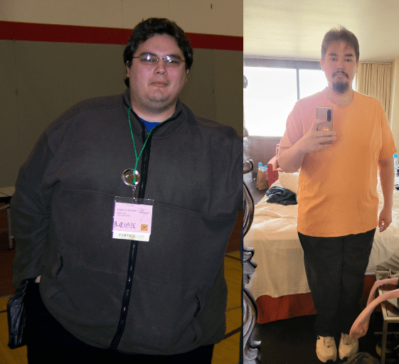 6 feet 3 Male Before and After 305 lbs Fat Loss 600 lbs to 295 lbs
