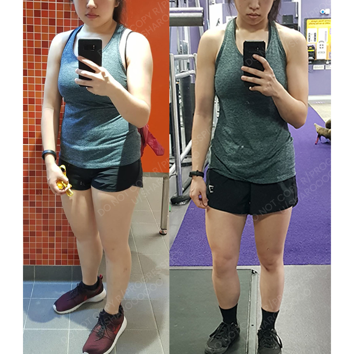 16 lbs Weight Loss Before and After 5 foot 1 Female 137 lbs to 121 lbs