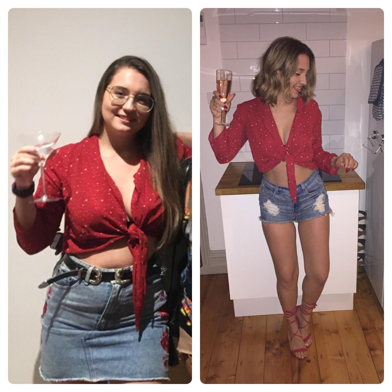 15 lbs Fat Loss Before and After 5 feet 3 Female 130 lbs to 115 lbs