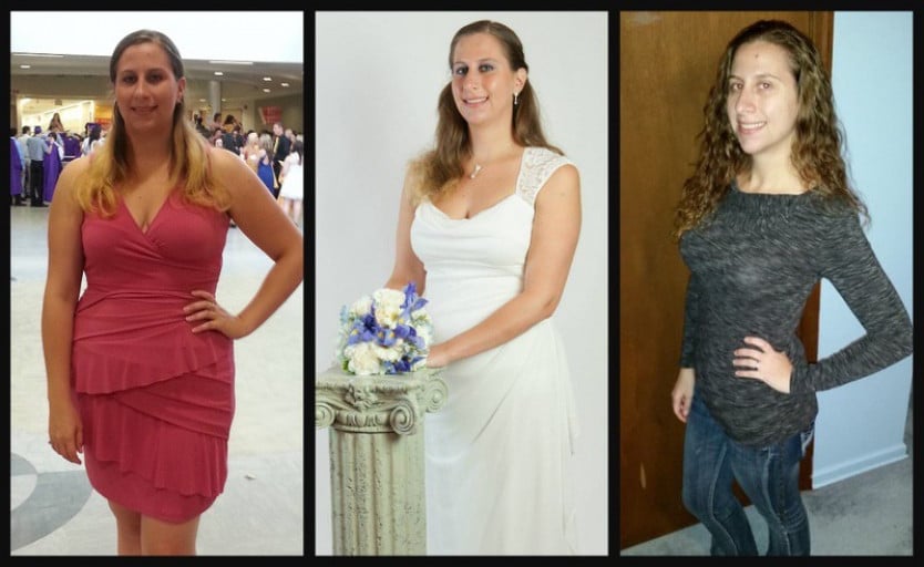A picture of a 5'9" female showing a weight loss from 198 pounds to 163 pounds. A respectable loss of 35 pounds.