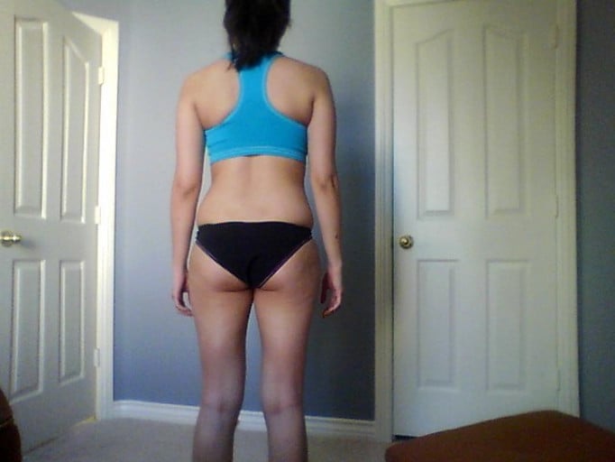 A picture of a 5'3" female showing a snapshot of 127 pounds at a height of 5'3