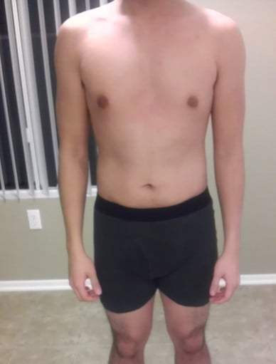 A progress pic of a 5'7" man showing a snapshot of 160 pounds at a height of 5'7