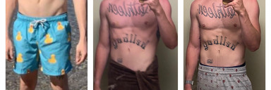 24 lbs Weight Gain Before and After 5'11 Male 145 lbs to 169 lbs