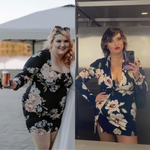 Progress Pics of 80 lbs Weight Loss 5'10 Female 275 lbs to 195 lbs