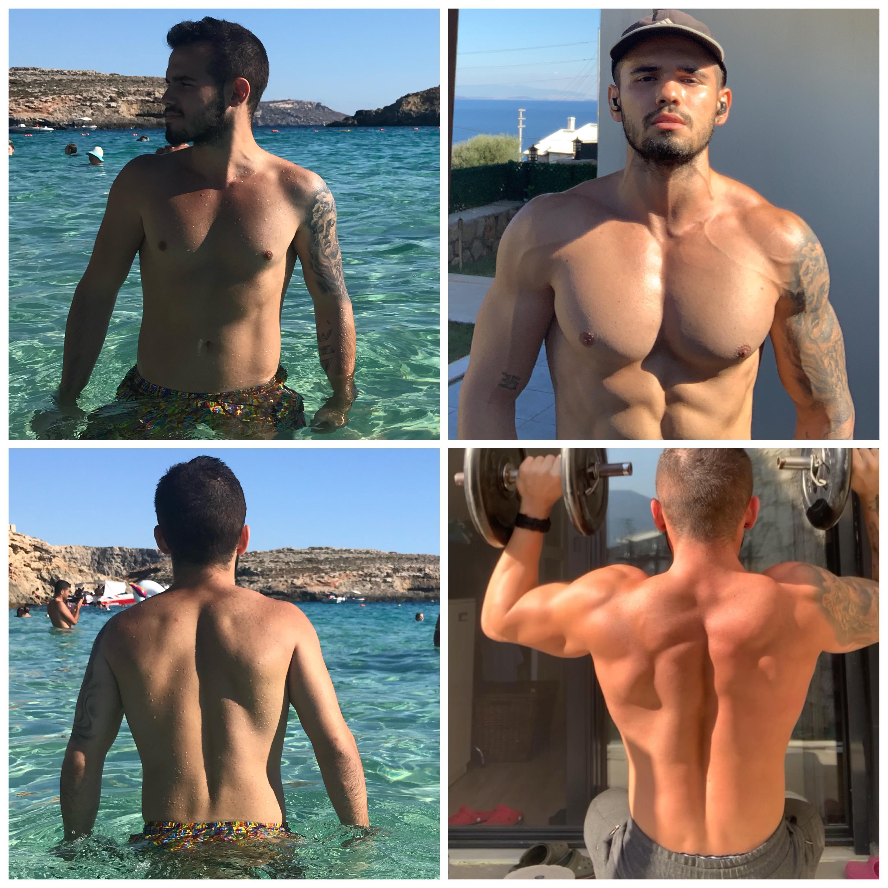 22 lbs Muscle Gain Before and After 5 foot 9 Male 143 lbs to 165 lbs