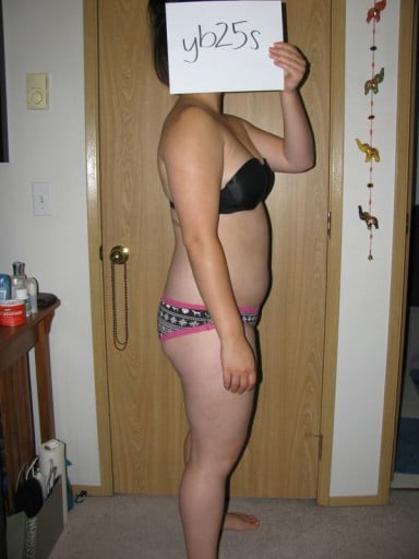 A photo of a 5'6" woman showing a snapshot of 170 pounds at a height of 5'6